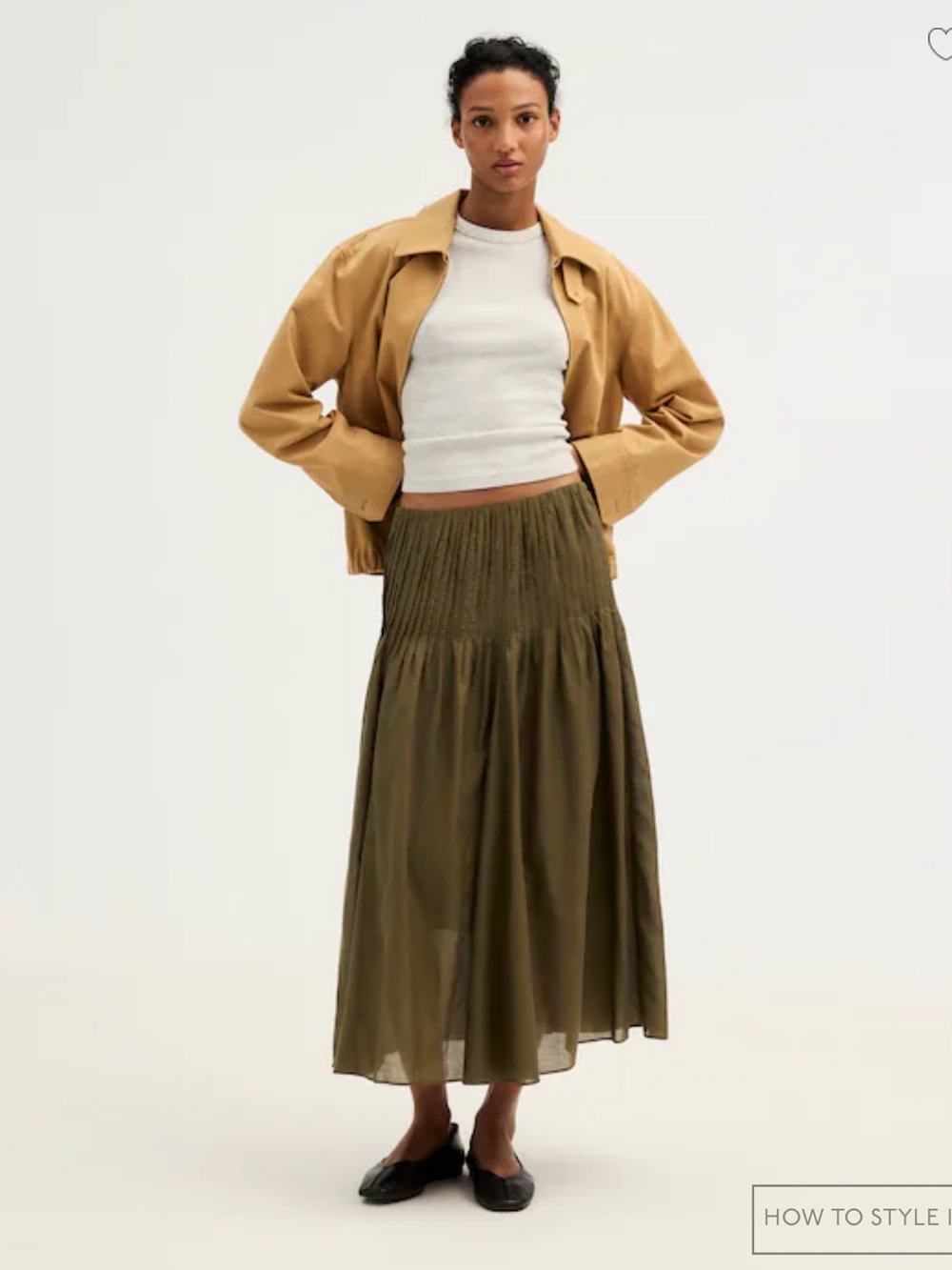 NWT Madewell Pintucked Midi Skirt